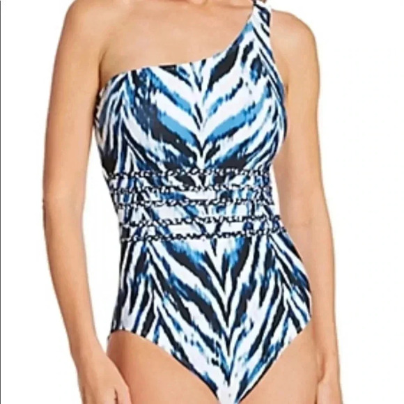 La Blanca Animal Instinct One Shoulder One Piece Swimsuit - Picture 2 of 8